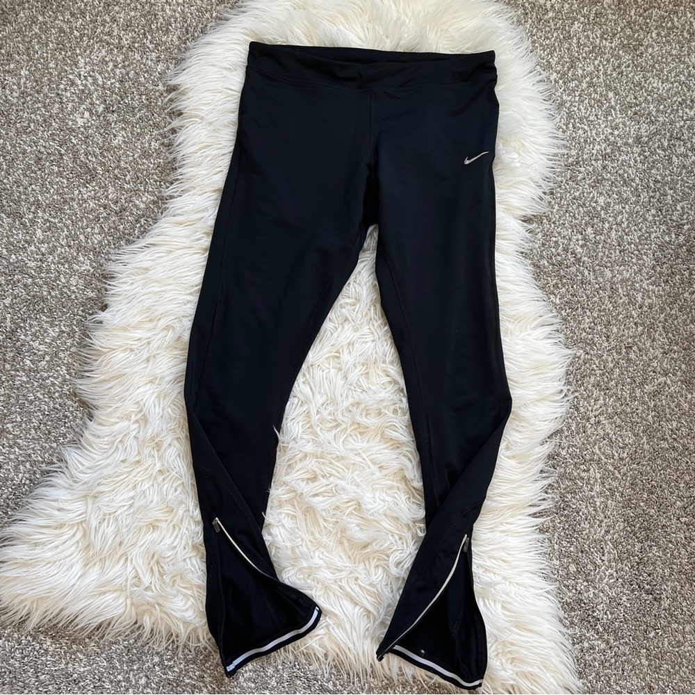 Nike Dri-FIT Soccer Training Pants Black Ankle Zip Women’s Medium
